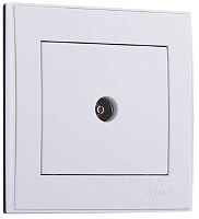 Розетка TV Оконечная с рамкой Lezard Rain 1-м. белый картинка